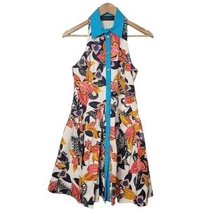 Thakoon Floral Print Fit and Flare Button Down Dress